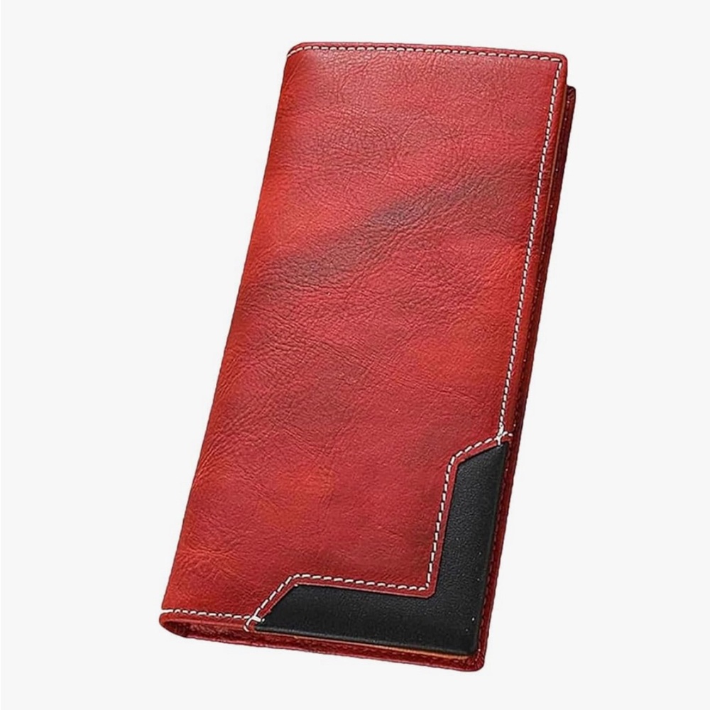 New Bullcaptain Red and Black genuine Leather Wallet